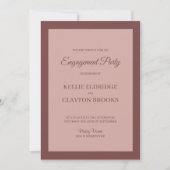 Cinnamon Roos Framed Engagement Party Invitation Kaart (Voorkant)