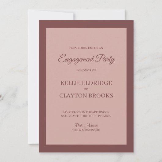 Cinnamon Roos Framed Engagement Party Invitation Kaart (Voorkant)