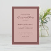 Cinnamon Roos Framed Engagement Party Invitation Kaart (Staand voorkant)