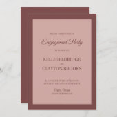 Cinnamon Roos Framed Engagement Party Invitation Kaart (Voorkant / Achterkant)