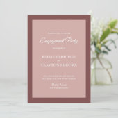 Cinnamon Roos Framed Engagement Party Invitation Kaart (Staand voorkant)