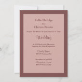 Cinnamon Roos Framed Wedding Invitation Kaart (Voorkant)