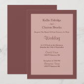 Cinnamon Roos Framed Wedding Invitation Kaart (Voorkant / Achterkant)