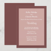 Cinnamon Roos Framed Wedding Invitation Kaart (Voorkant / Achterkant)