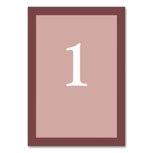 Cinnamon Roos Framed Wedding Table Number Card Kaart (Voorkant)