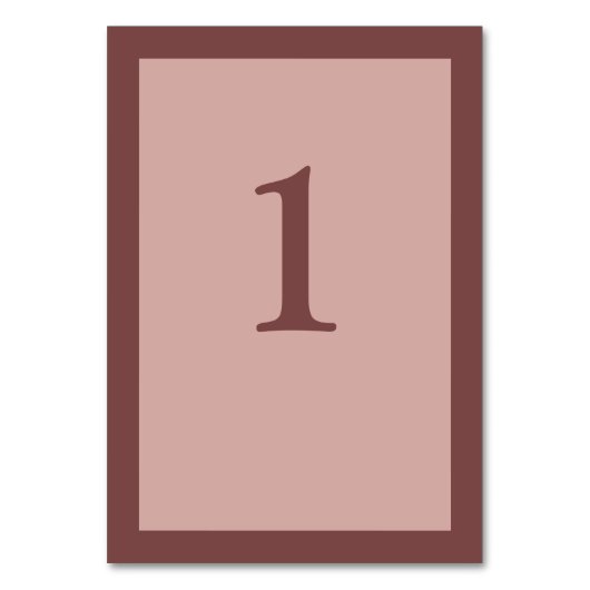 Cinnamon Roos Framed Wedding Table Number Card Kaart (Achterkant)