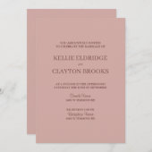 Cinnamon Roos Modern Minimalist Weddenschap Kaart (Voorkant / Achterkant)