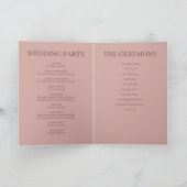 Cinnamon Roos Modern Minimalist Weddenschap Programma (Binnen)