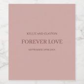 Cinnamon Roos Modern Minimalist Weddenschap Wijn Etiket (Enkel label)