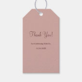 Cinnamon Roos Modern Minimalist Wedding Gift Label Cadeaulabel (Voorkant)