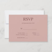 Cinnamon Roos Modern Minimalist Wedding RSVP Kaart (Voorkant)