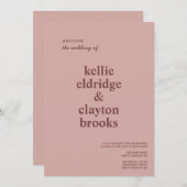 Cinnamon Roos Modern Type Weddenschap Kaart (Voorkant / Achterkant)