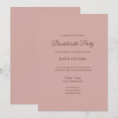 Cinnamon Roos Moderne Minimalistische Bachelorette Kaart (Voorkant / Achterkant)