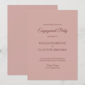 Cinnamon Roos Moderne Minimalistische Partij Kaart (Voorkant / Achterkant)