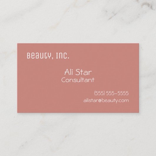 Cinnamon Roos Vaste Visitekaartjes (Voorkant)