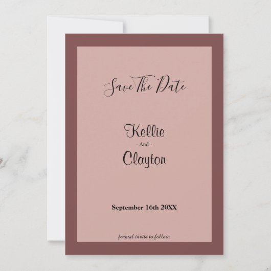 Cinnamon Roos vormde sparen de Datum Save The Date (Voorkant)