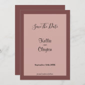 Cinnamon Roos vormde sparen de Datum Save The Date (Voorkant / Achterkant)