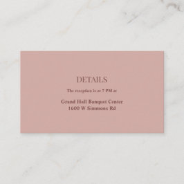 Cinnamon Roos Weddenschap - Enclosure Card Informatiekaartje