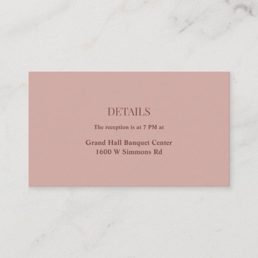 Cinnamon Roos Weddenschap - Enclosure Card Informatiekaartje (Voorkant)