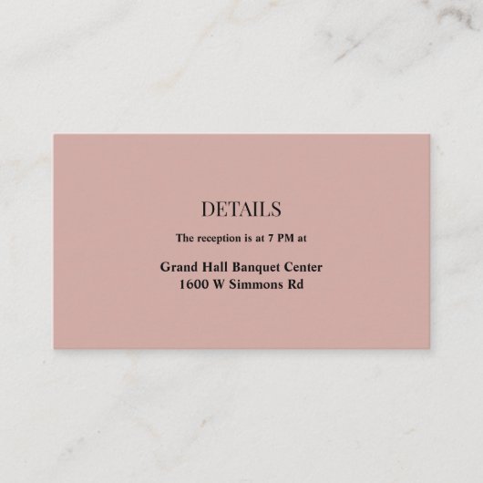 Cinnamon Roos Weddenschap - Enclosure Card Informatiekaartje (Voorkant)