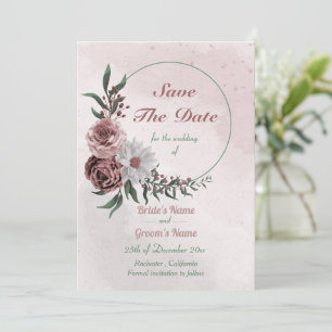 cinnamon roos witte florale spier save the date