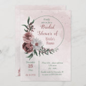 cinnamon roos witte florale vrijgezellenfeest kaart (Voorkant / Achterkant)