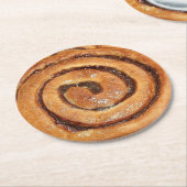 Cinnamon Snagelpastry Quirky Ronde Kartonnen Onderzetter (Gebogen)