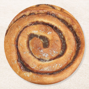 Cinnamon Snagelpastry Quirky Ronde Kartonnen Onderzetter
