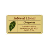 Cinnamon Spice Amber Gold Infused Honey Jar Etiket (Voorkant)