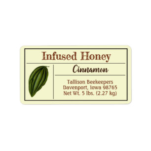 Cinnamon Spice Infused Honey Jar Etiket