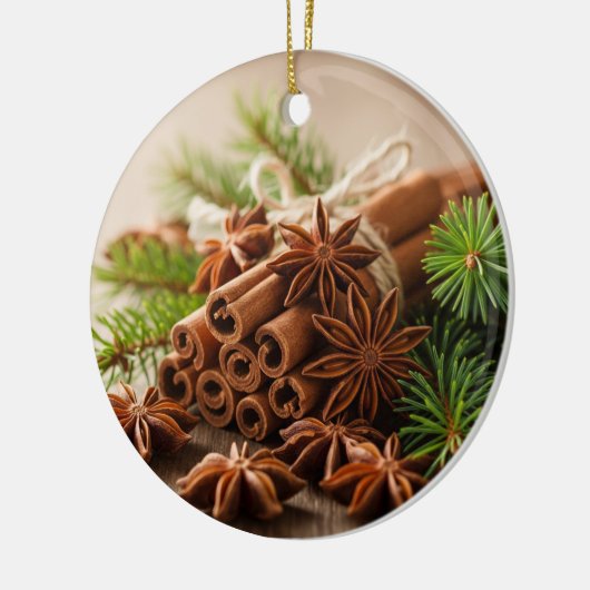 Cinnamon Spice Kerstversiering Keramisch Ornament (Links)