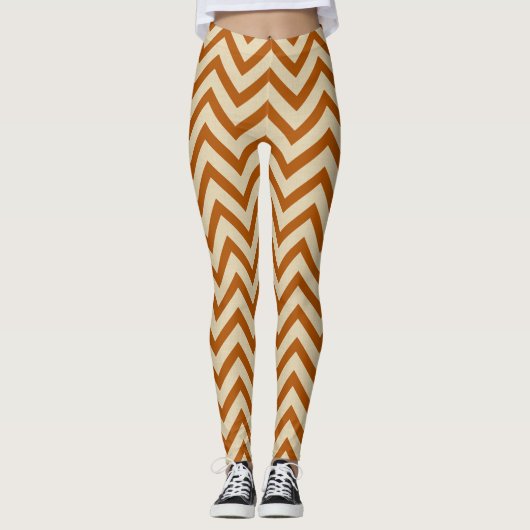 Cinnamon Spice Moods Chevrons Leggings (Voorkant)