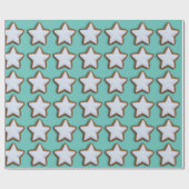 Cinnamon Star Cookies Patroon Kerstmis en Kerstmis Cadeaupapier (Vlak)
