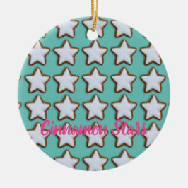 Cinnamon Star Cookies Patroon Kerstmis en Kerstmis Keramisch Ornament