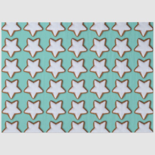 Cinnamon Star Cookies Patroon Kerstmis en Kerstmis Tissuepapier (Voorkant)