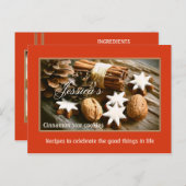 Cinnamon Star kerstkoekjes Recipe Briefkaart (Voorkant / Achterkant)