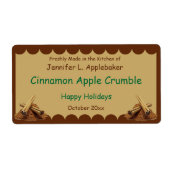 Cinnamon Sticks Scalloped Edge Food Etiket (Voorkant)