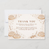 Cinnamon Swirl Little Bun 1st Birthday Bedankkaart (Voorkant)