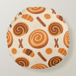 Cinnamon Swirls Gooi Deken - Warm Autumn Rond Kussen