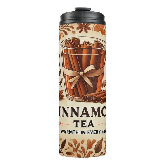 Cinnamon Tea Design AI-kunst Thermosbeker (Voorkant)
