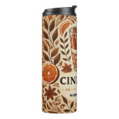 Cinnamon Tea Design AI-kunst Thermosbeker (Gedraaid links)