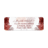 Cinnamon Terracotta HERFST Floral Botanical WEDDIN Etiket (Voorkant)