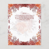Cinnamon Terracotta HERFST Floral Botanical WEDDIN Flyer (Achterkant)