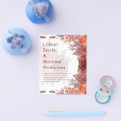 Cinnamon Terracotta HERFST Floral Botanical WEDDIN Flyer (Enkel)