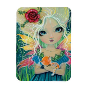 Cinnamon's Fee Kat en Fee Kunst van Molly Harrison Magneet