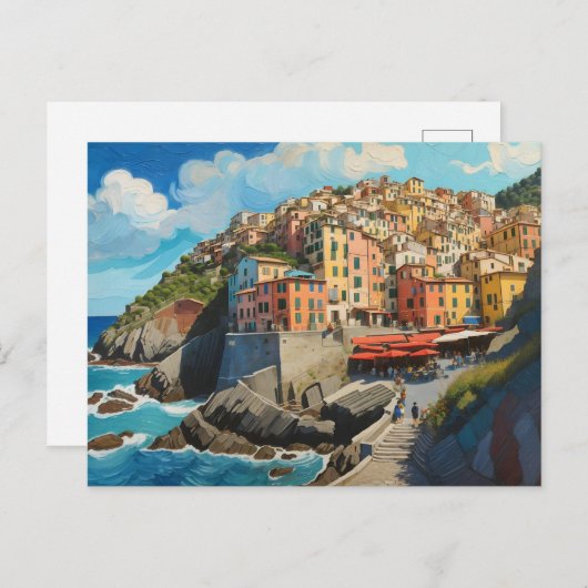 Cinque Terre Art Briefkaart (Voorkant / Achterkant)