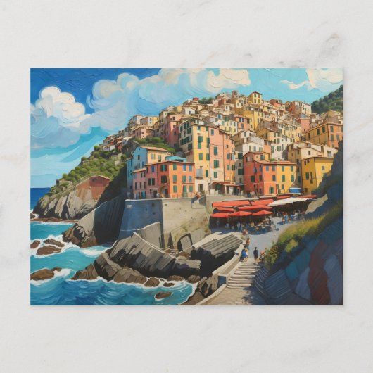 Cinque Terre Art Briefkaart (Voorkant)