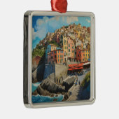 Cinque Terre Art Metalen Ornament (Rechts)