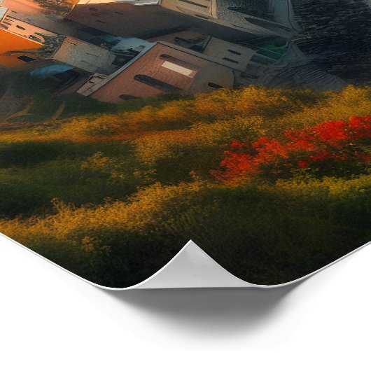 Cinque Terre Beach Italië Europa Reizen Poster (Hoek)