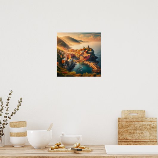 Cinque Terre Beach Italië  Europa Reizen Poster (Keuken)